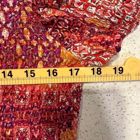 Harlow & Rose Smocked Boho Maxi Dress XL Square Neck Boho Cottagecore Festival - Picture 7 of 8